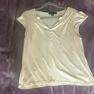 Sanctuary Cream Button-Front Blouse